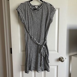 J. Crew Black and White Cap Sleeve Mini Dress